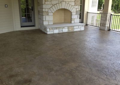stamped concrete fire place