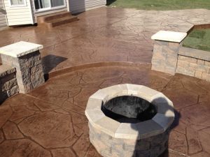 stamped concrete fire pit