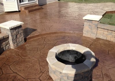 stamped concrete fire pit